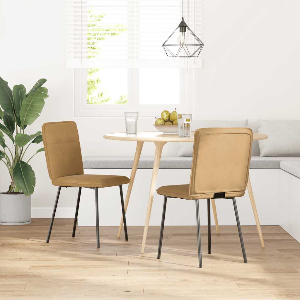 Dining chairs 2 pcs. Brown velvet