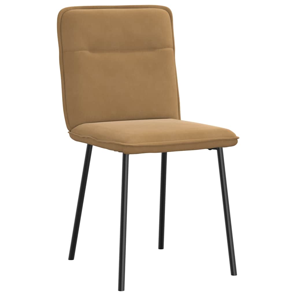 Dining chairs 2 pcs. Brown velvet