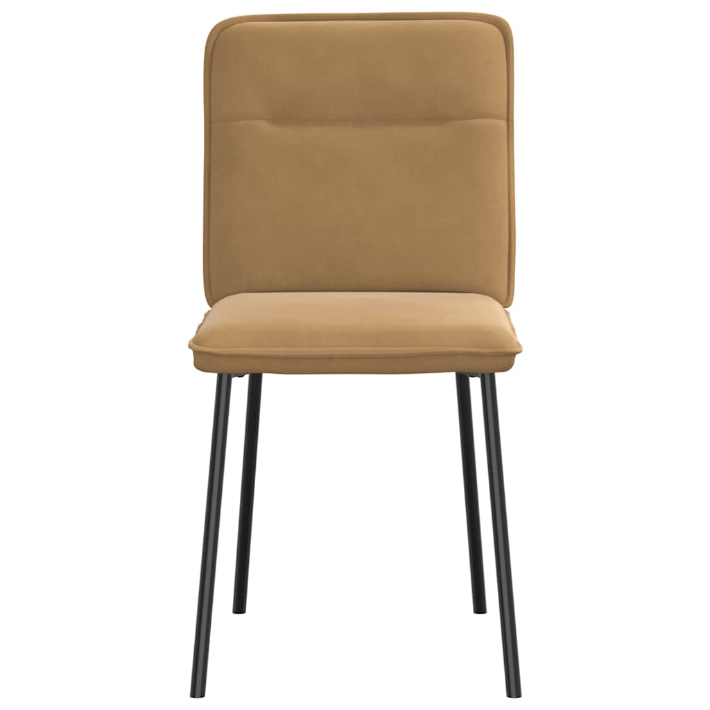 Dining chairs 2 pcs. Brown velvet