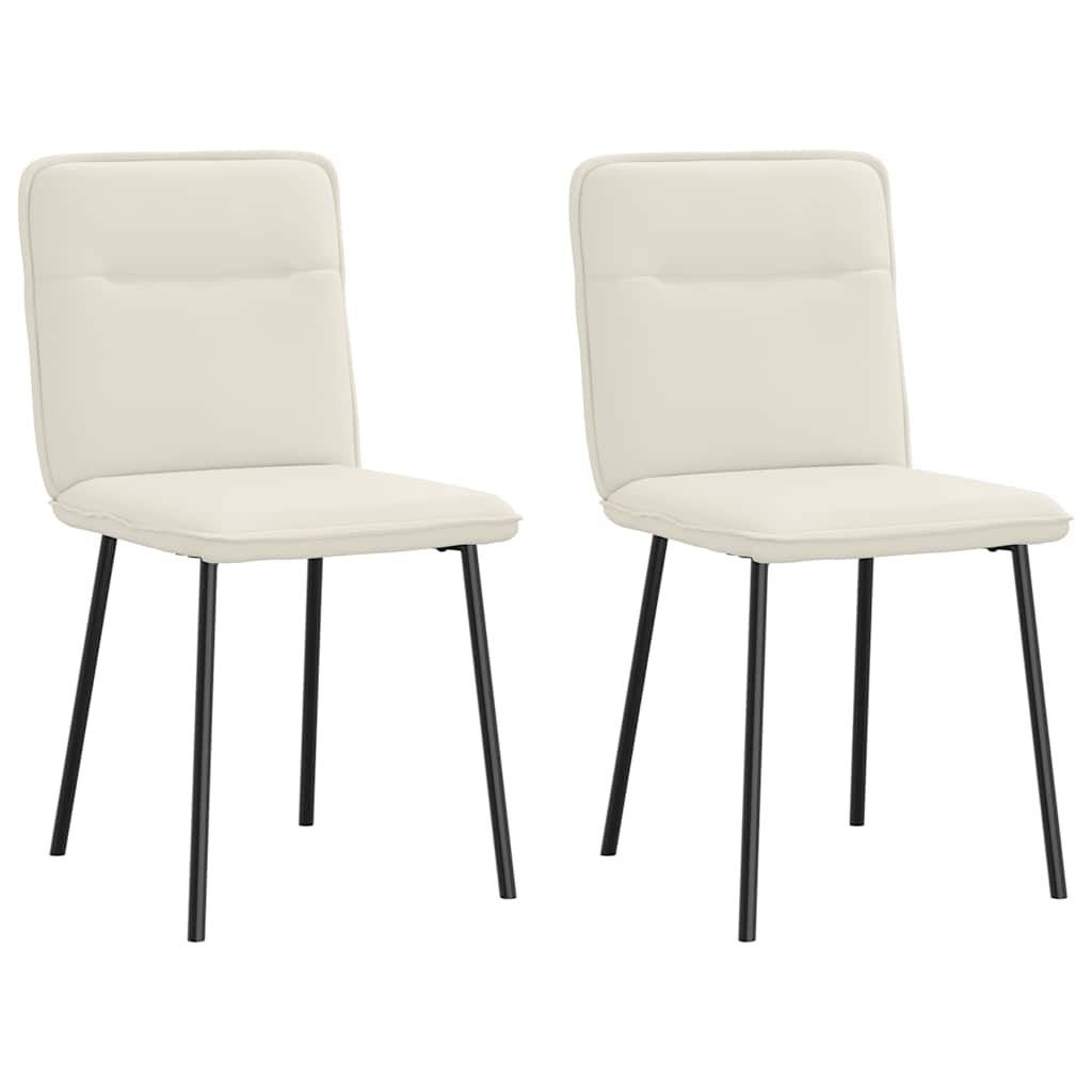 Dining chairs 2 pcs. Cream velvet