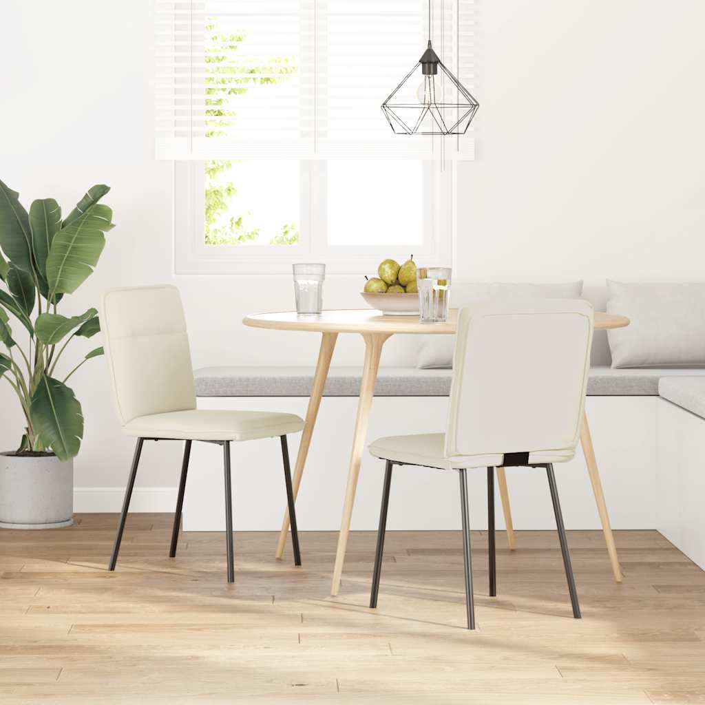 Dining chairs 2 pcs. Cream velvet