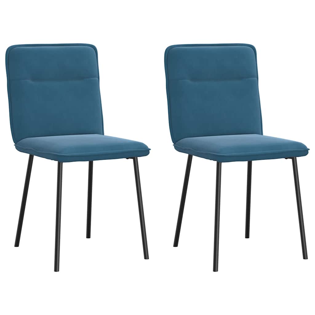 Dining chairs 2 pcs. Blue velvet