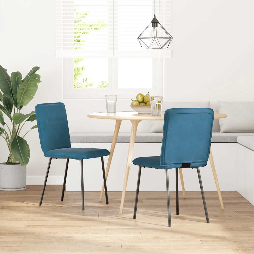 Dining chairs 2 pcs. Blue velvet