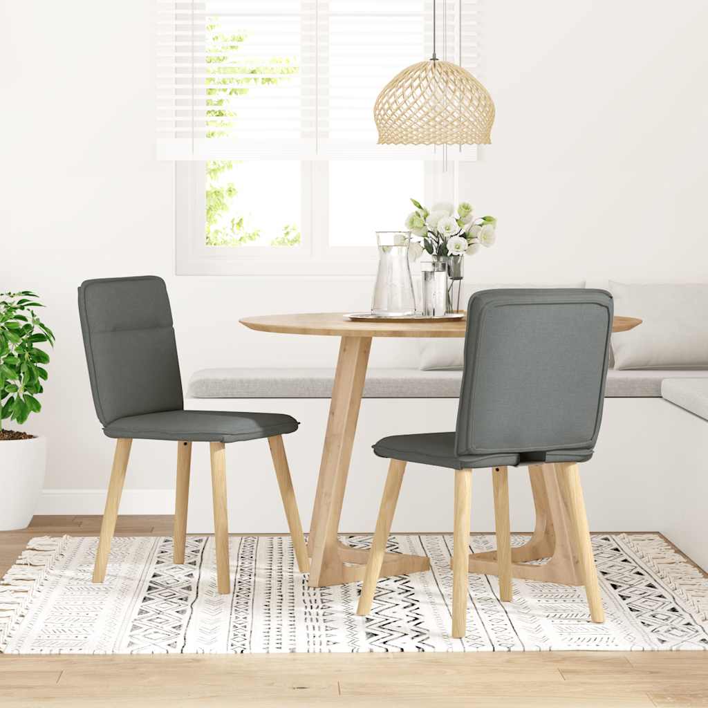 Dining chairs 2 pcs. Dark grey fabric