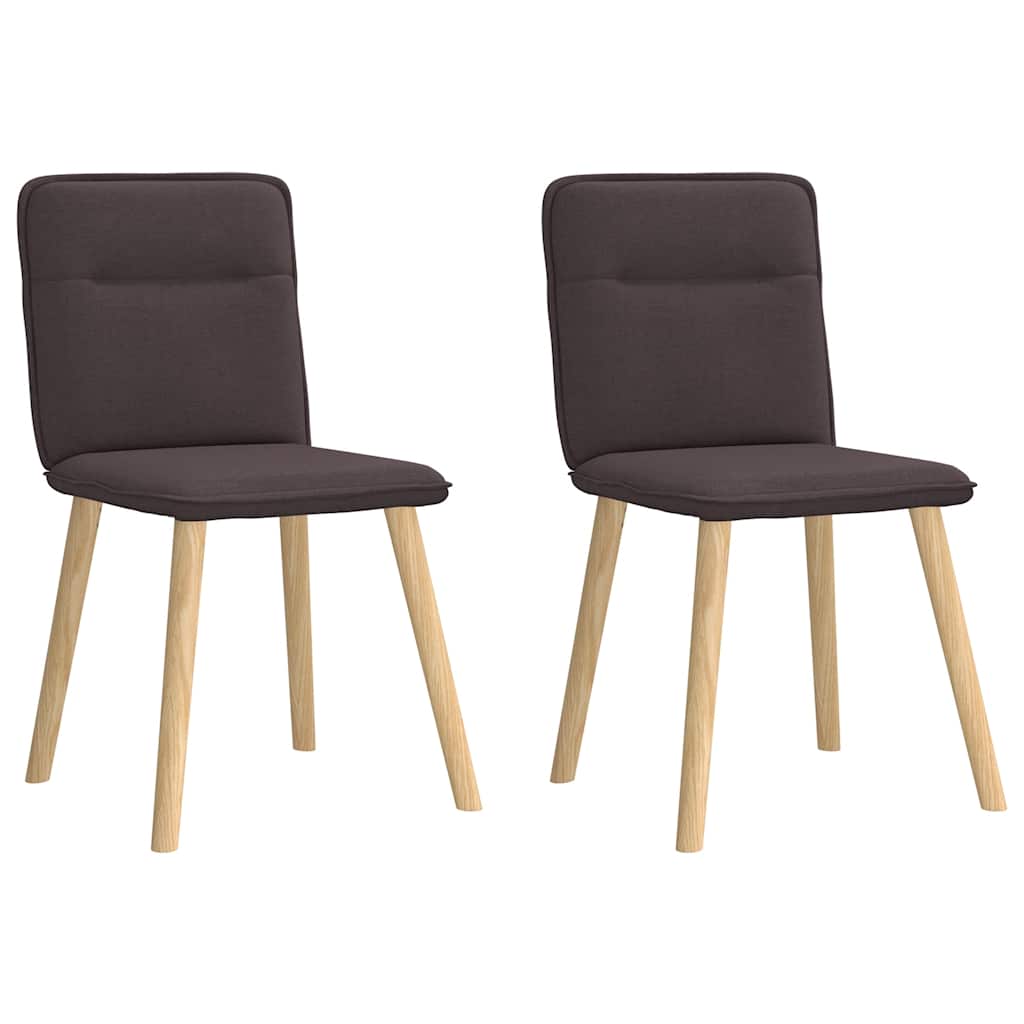 Dining chairs 2 pcs. Dark brown fabric