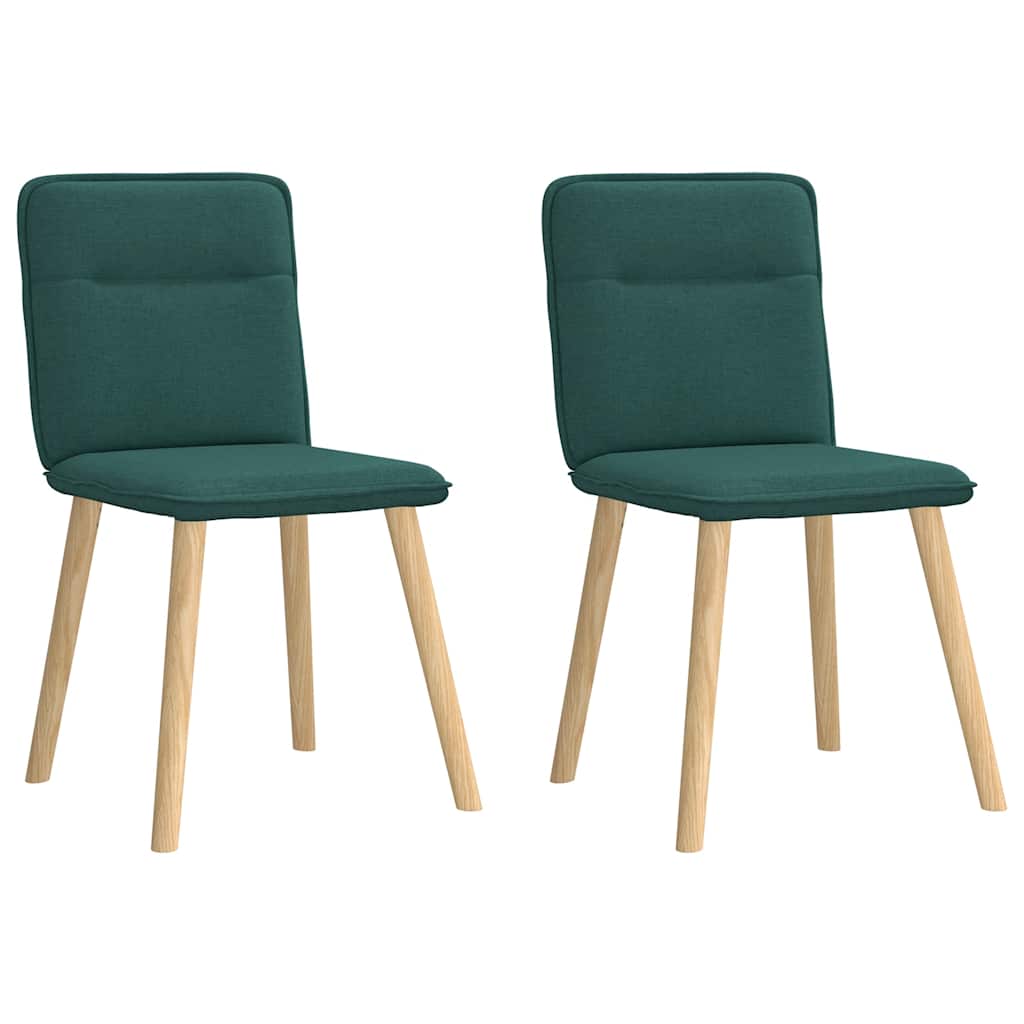 Chaises de salle à manger, lot de 2, tissu vert foncé