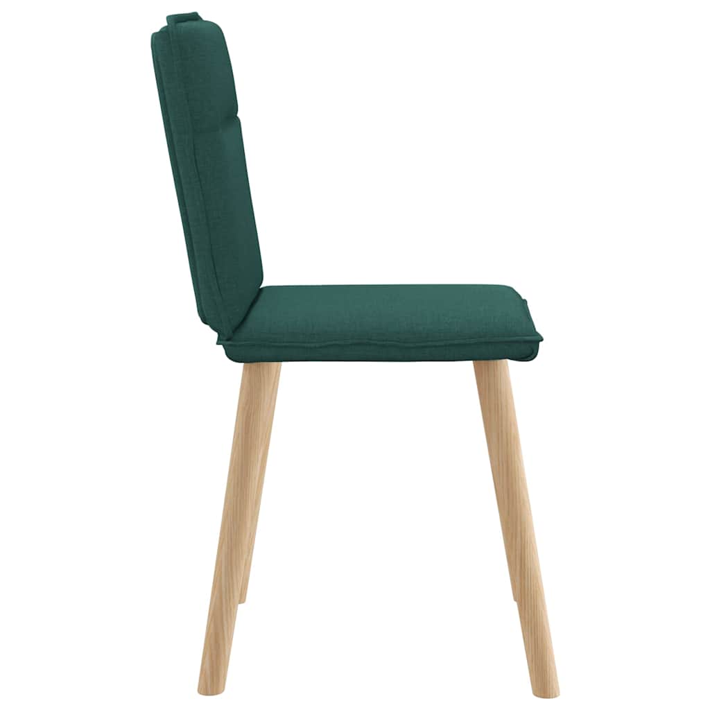 Chaises de salle à manger, lot de 2, tissu vert foncé