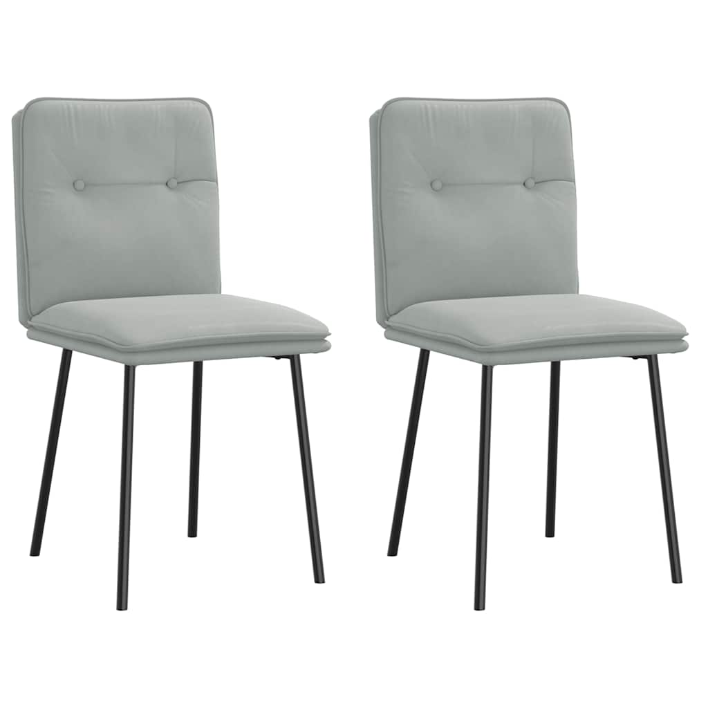 Dining chairs 2 pcs. Light grey velvet