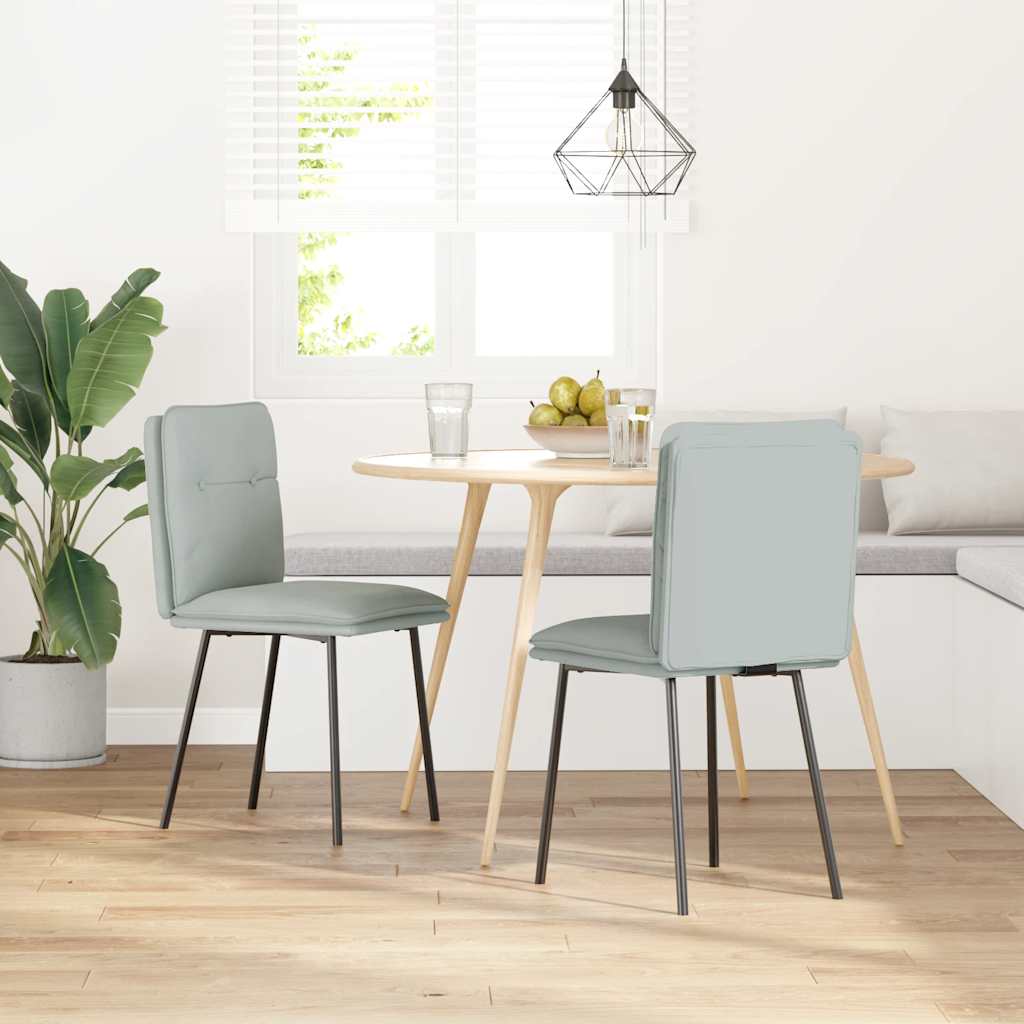 Dining chairs 2 pcs. Light grey velvet
