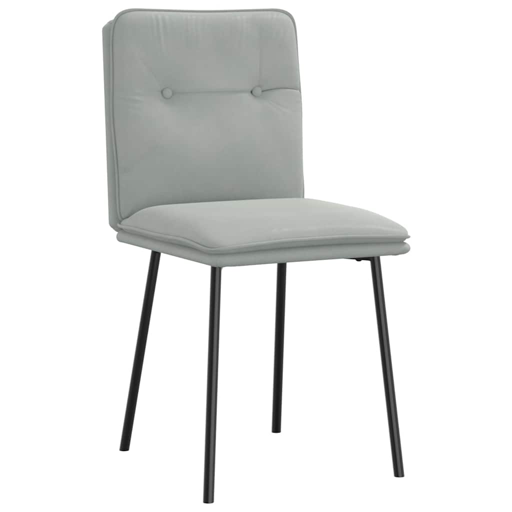 Dining chairs 2 pcs. Light grey velvet