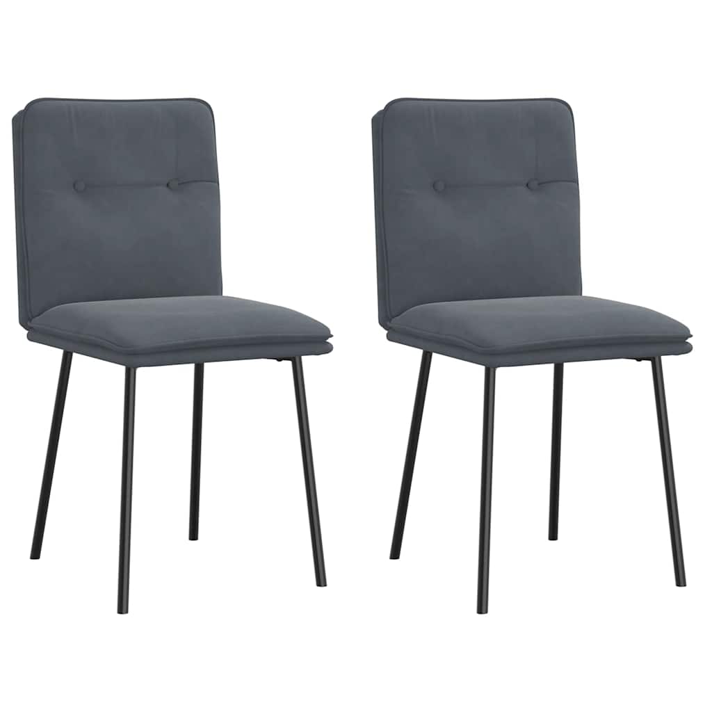 Dining chairs 2 pcs. Dark grey velvet
