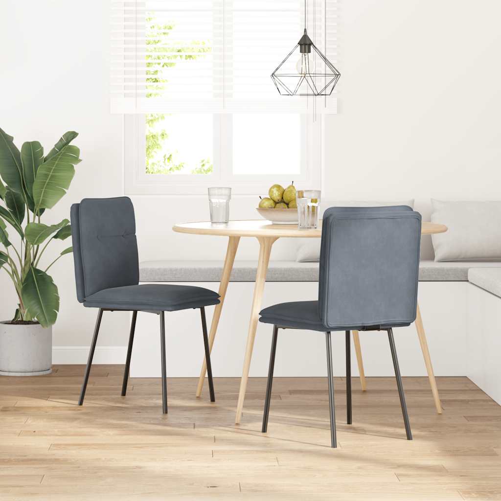 Dining chairs 2 pcs. Dark grey velvet