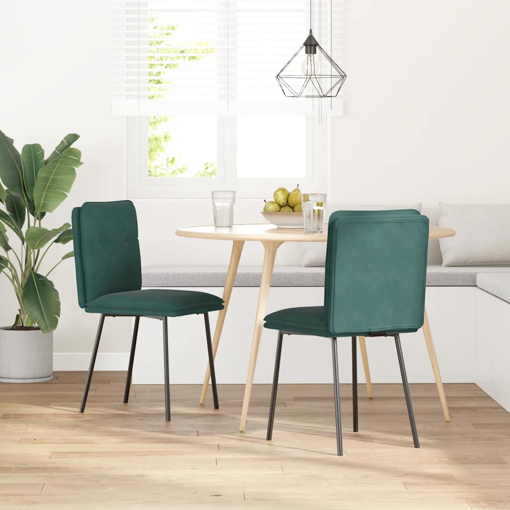 Dining chairs 2 pcs. Dark green velvet