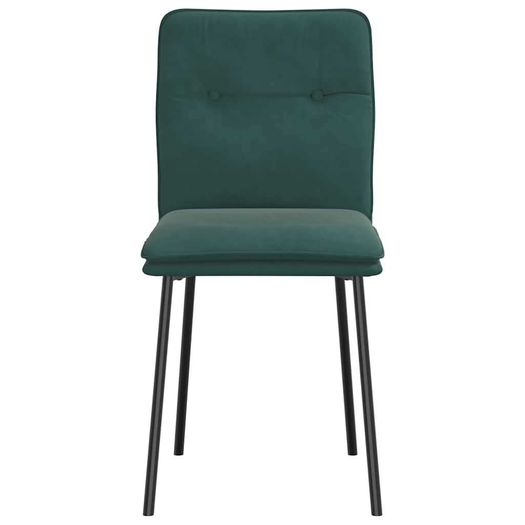 Dining chairs 2 pcs. Dark green velvet