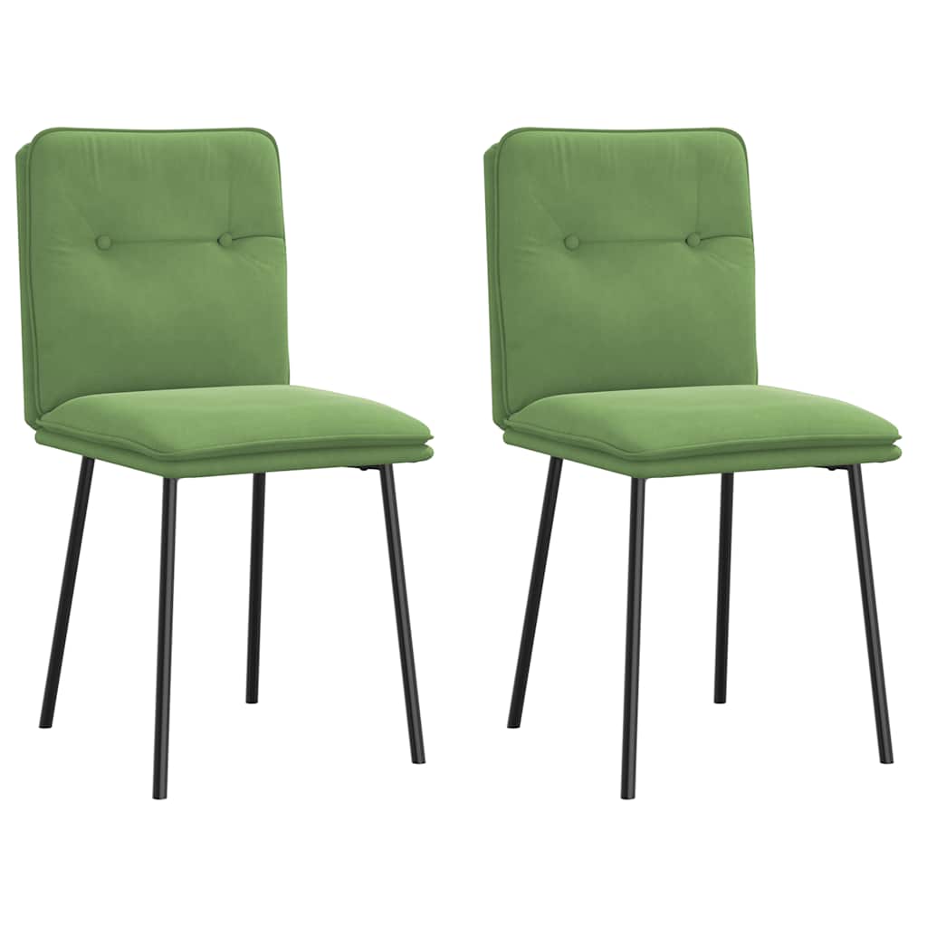 Dining chairs 2 pcs. Light green velvet