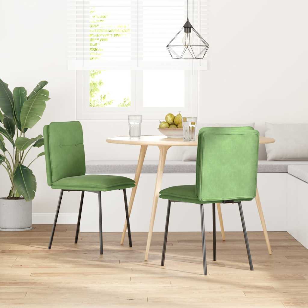 Dining chairs 2 pcs. Light green velvet
