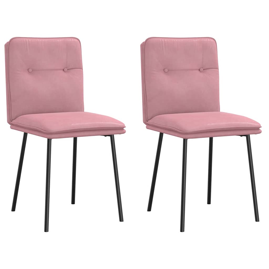 Dining chairs 2 pcs. Pink velvet