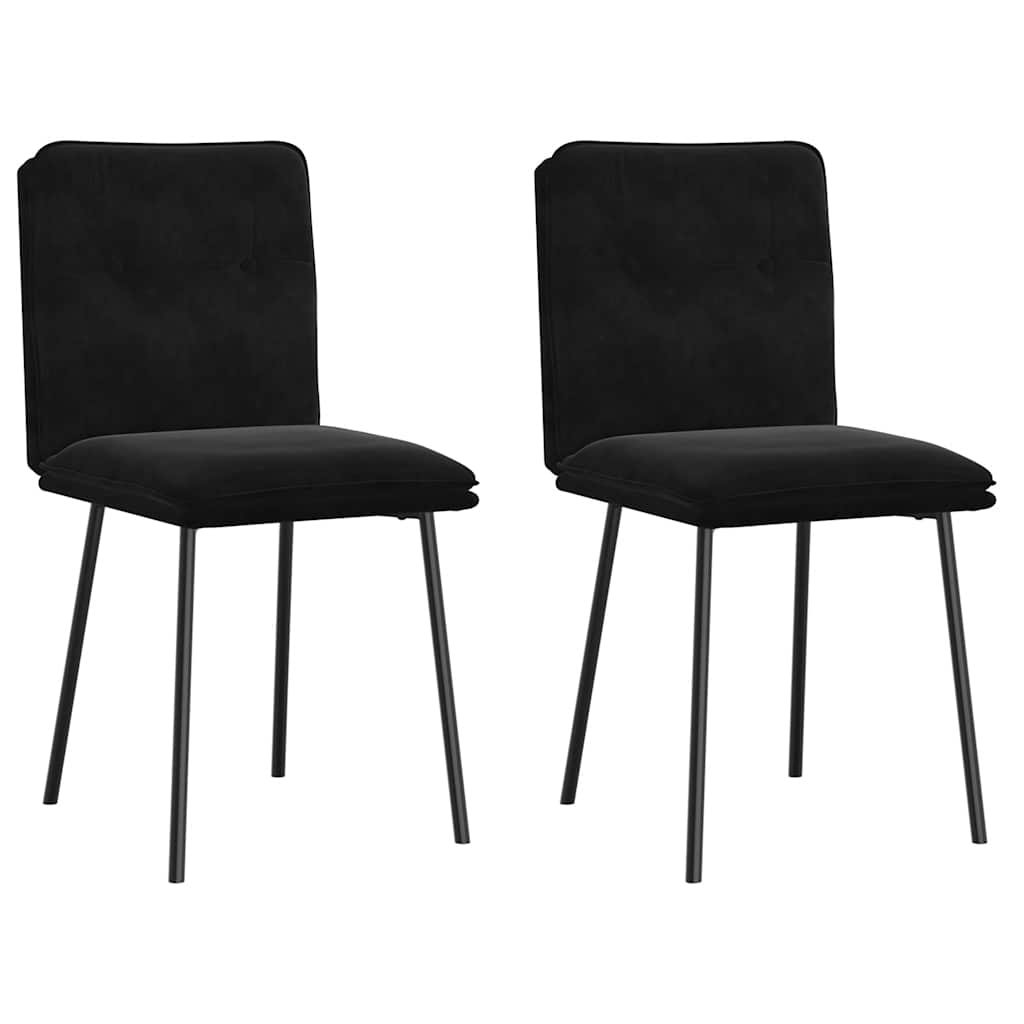 Dining chairs 2 pcs. Black velvet