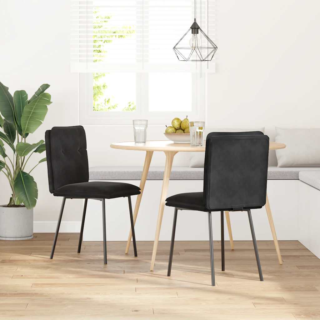 Dining chairs 2 pcs. Black velvet