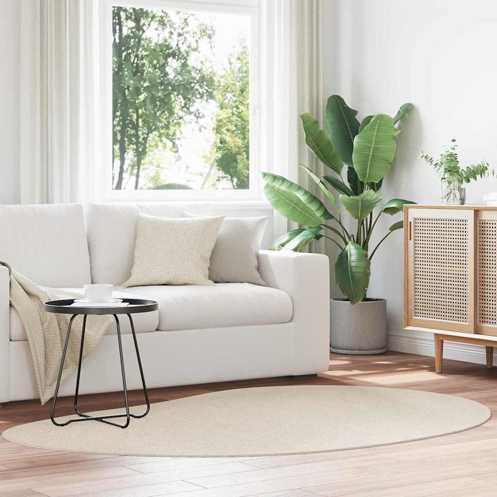 Teppich Beige 140 x 200 cm Polyester