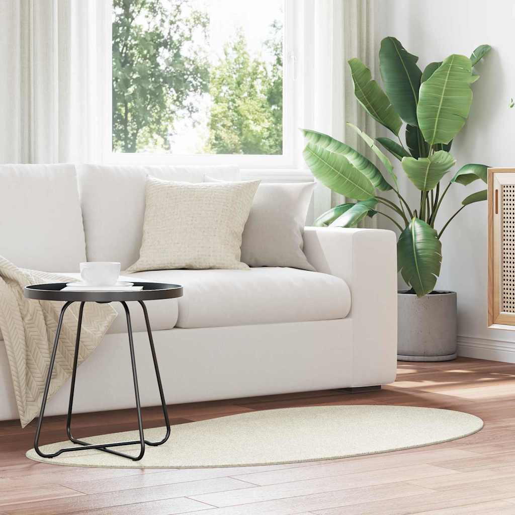 Teppich Creme 80 x 150 cm Polyester