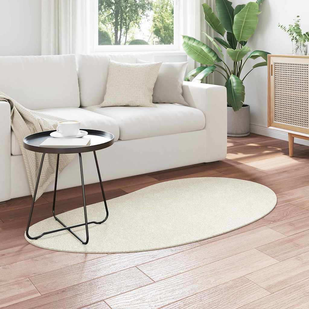 Teppich Creme 80 x 150 cm Polyester