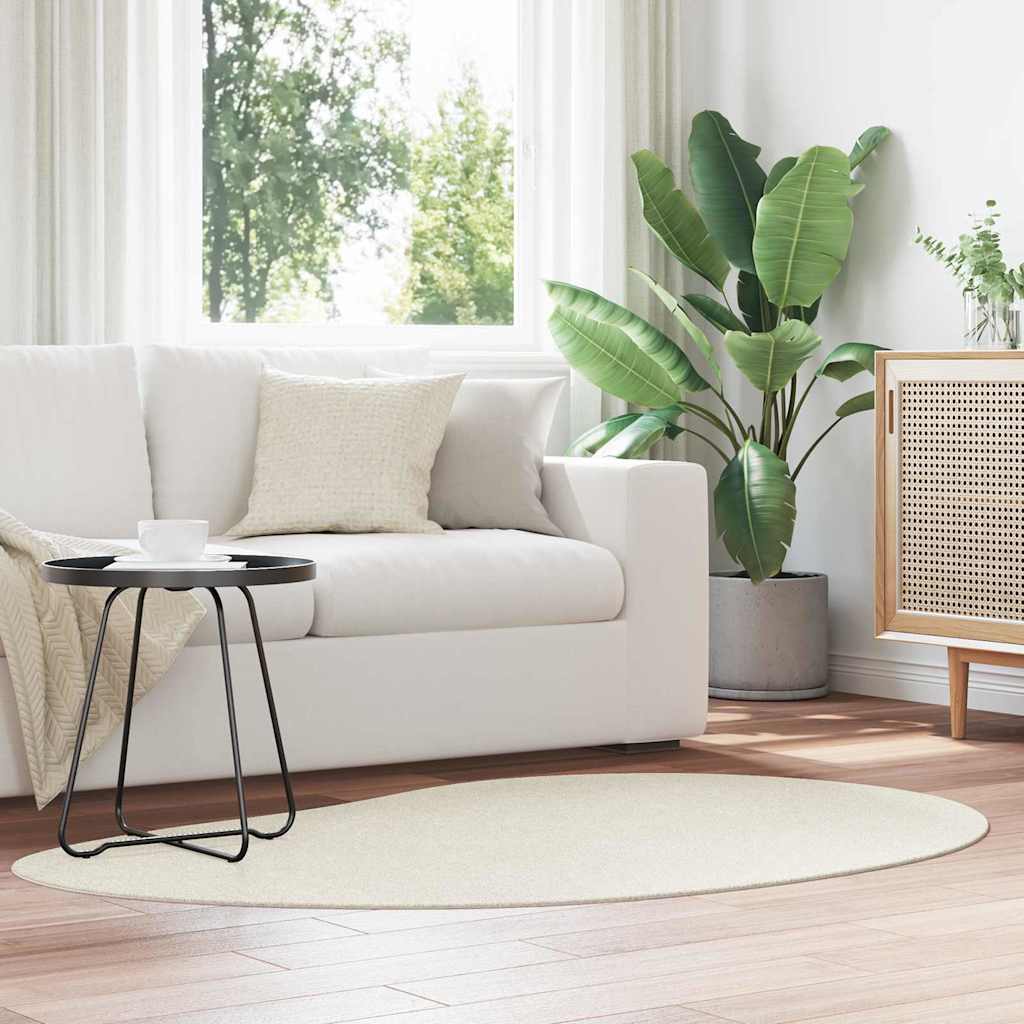 Teppich Creme 120 x 170 cm Polyester