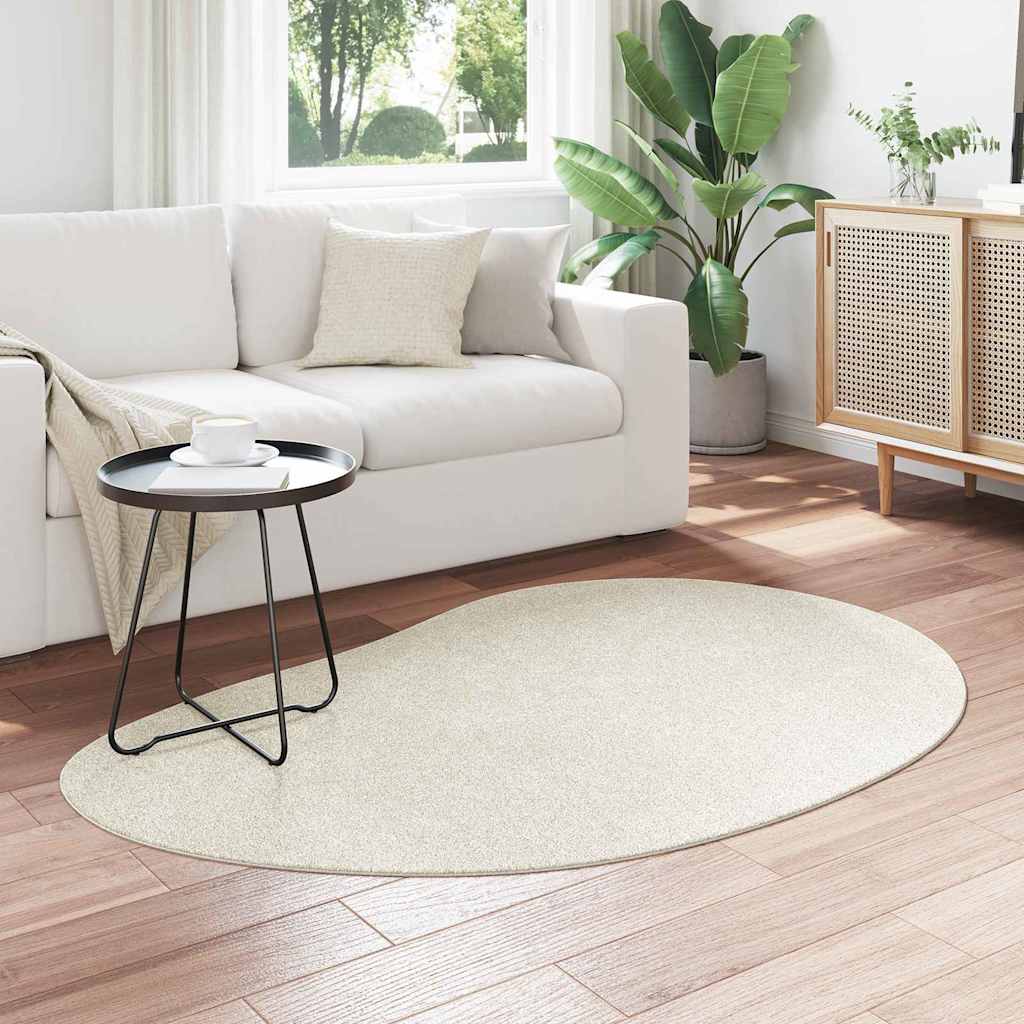 Teppich Creme 120 x 170 cm Polyester