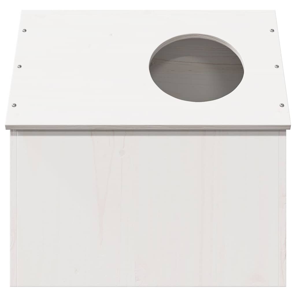 Cat house white 41x50x50 cm solid pine wood