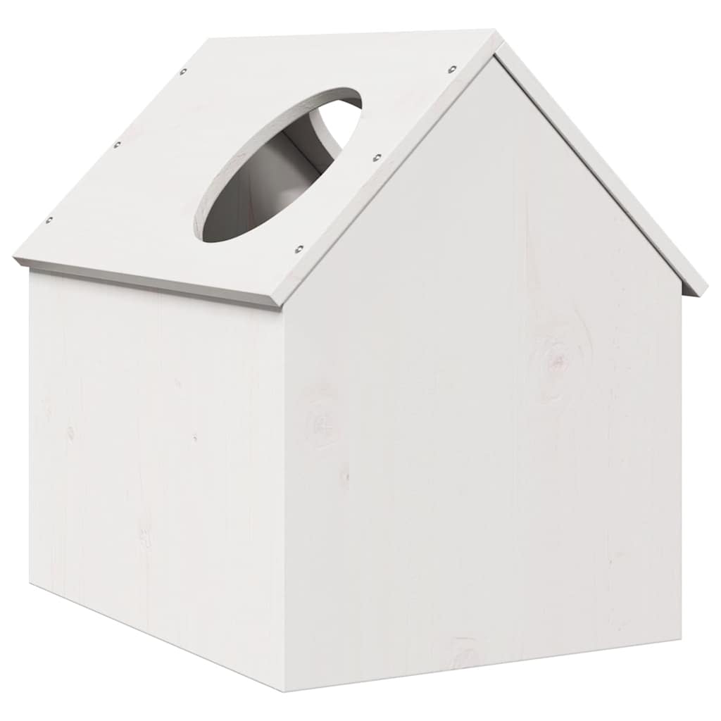 Cat house white 41x50x50 cm solid pine wood