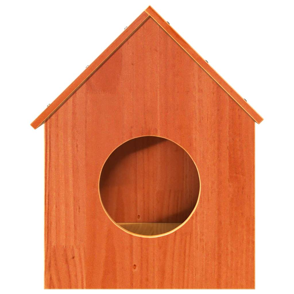 Cat house wax brown 41x50x50 cm solid pine wood
