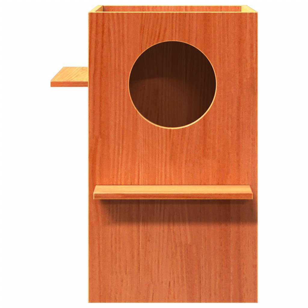 Cat house wax brown 43x43x60 cm solid pine wood