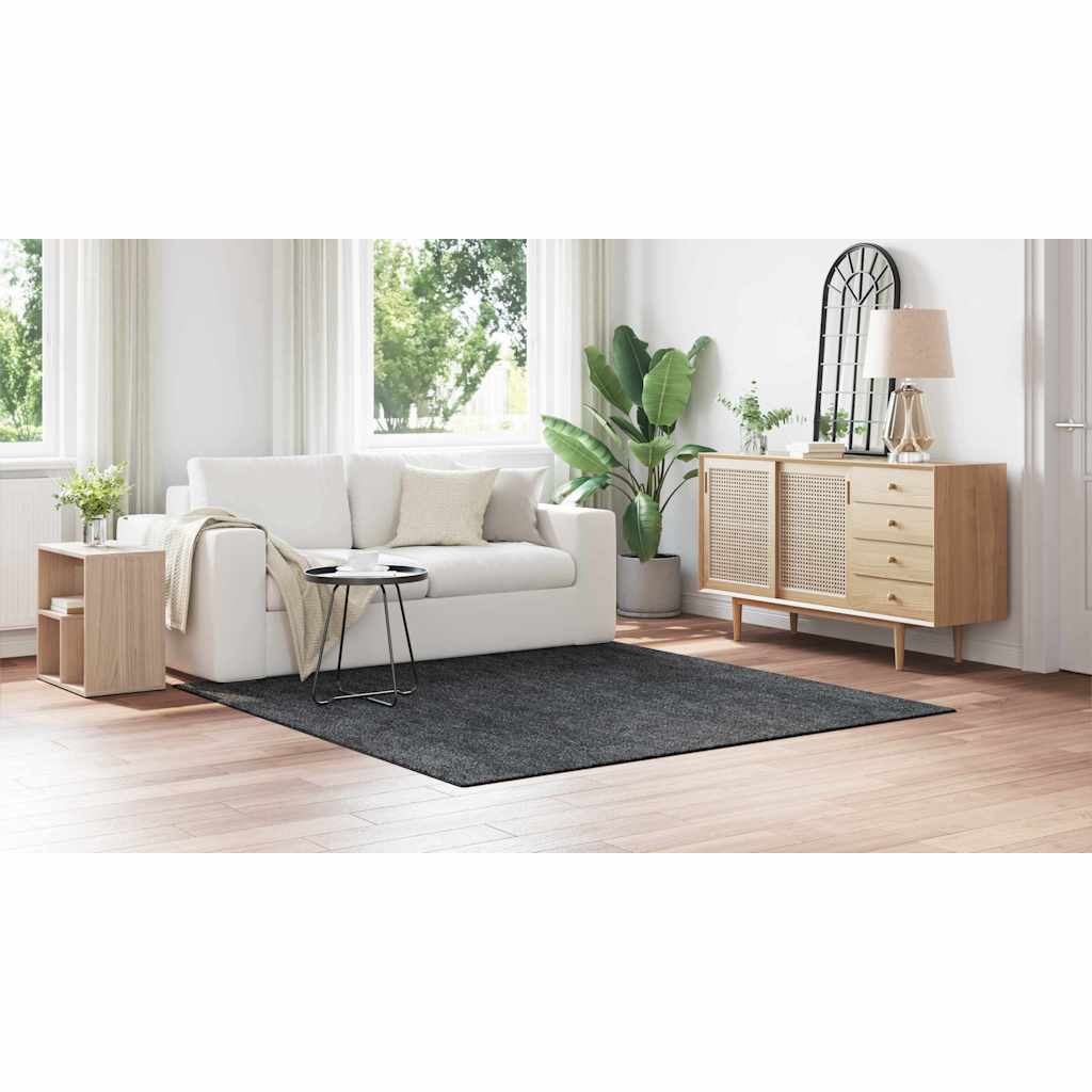 Anti-Rutsch Shaggy Teppich Dunkelgrau 200 x 200 cm PP