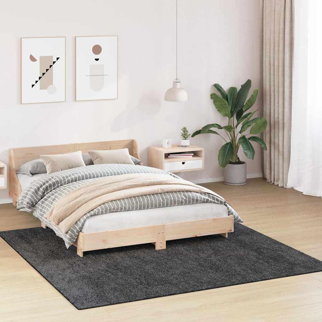 Anti-Rutsch Shaggy Teppich Dunkelgrau 200 x 200 cm PP