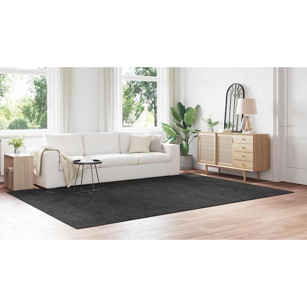 Anti-Rutsch Shaggy Teppich Dunkelgrau 240 x 340 cm PP