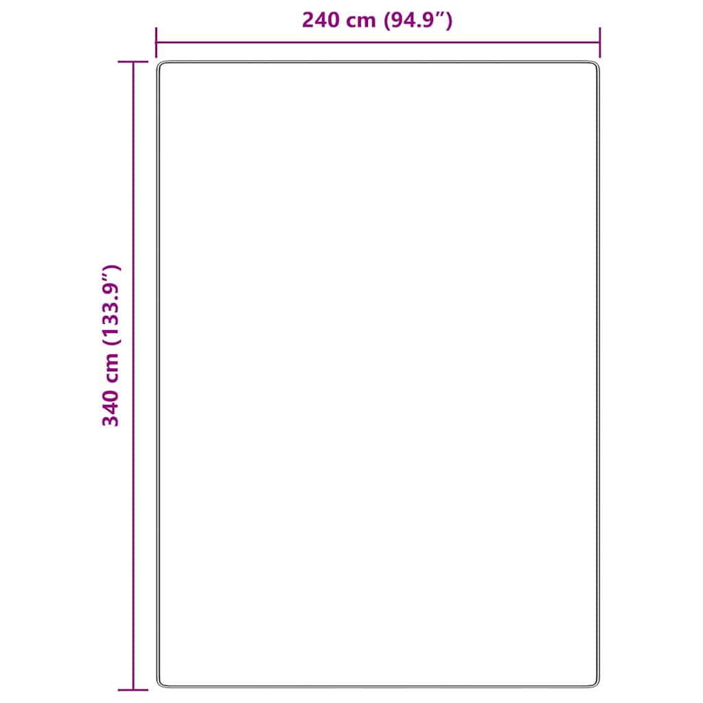 Anti-Rutsch Shaggy Teppich Creme 240 x 340 cm PP