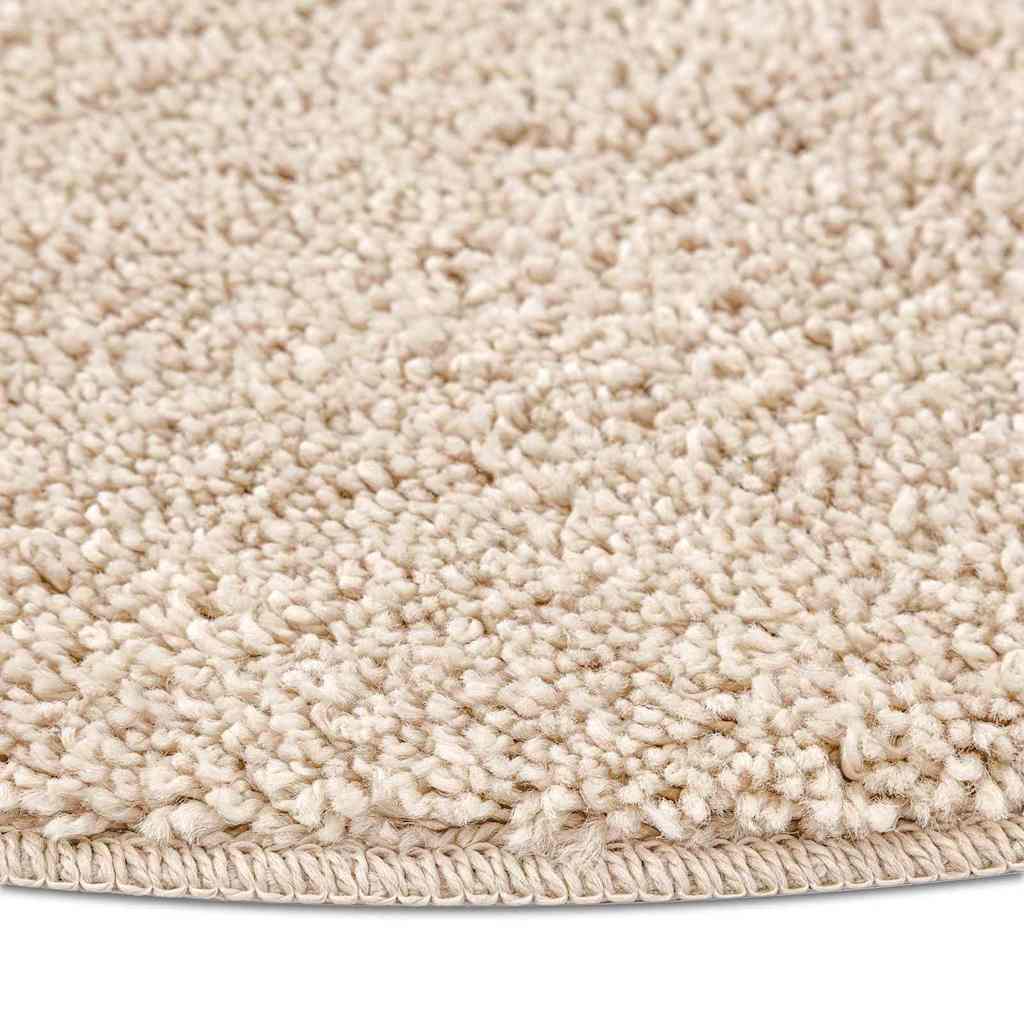 Anti-Rutsch Shaggy Teppich Creme 120 x 120 cm PP