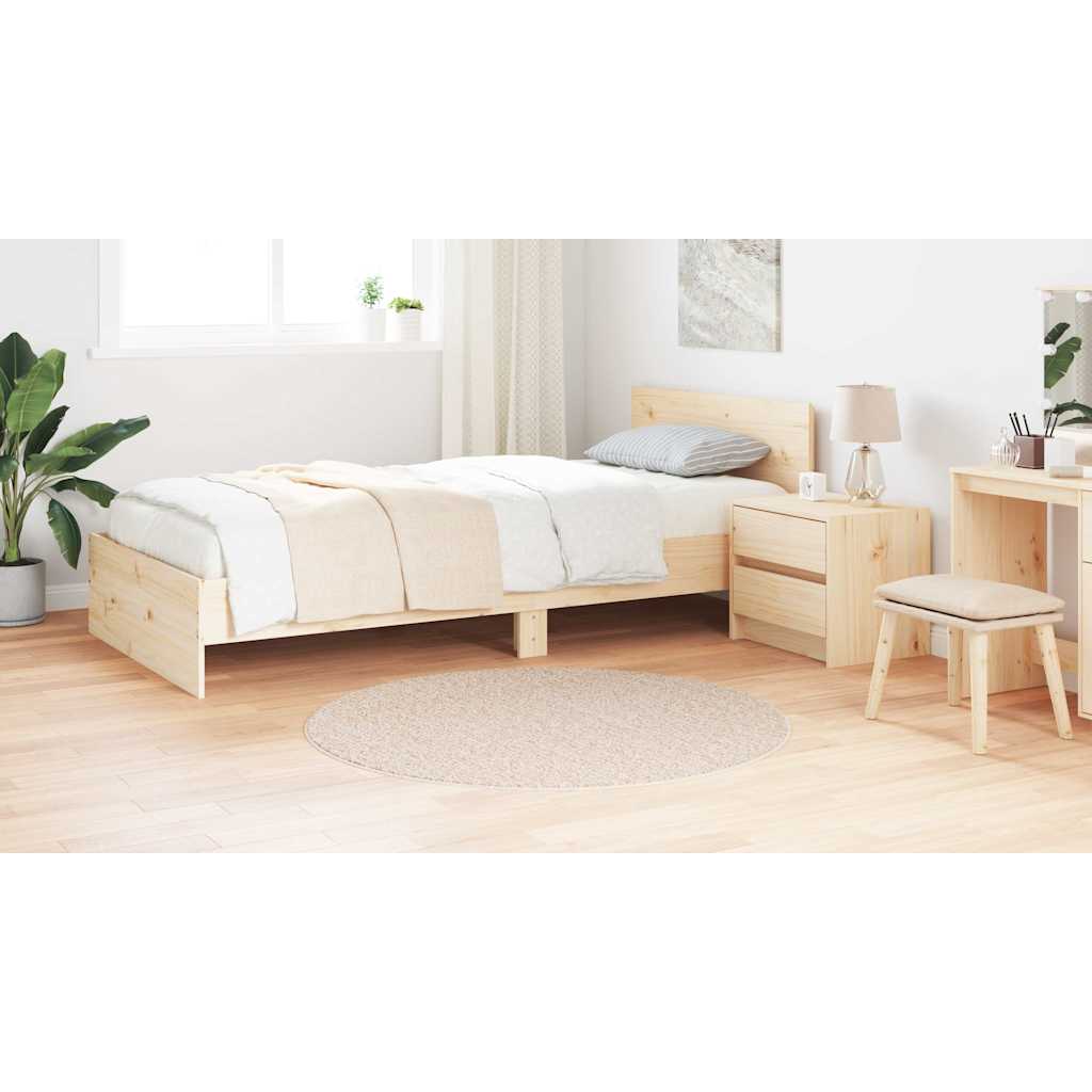 Anti-Rutsch Shaggy Teppich Creme 120 x 120 cm PP