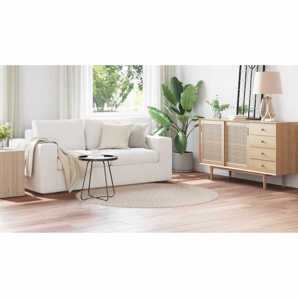 Anti-Rutsch Shaggy Teppich Creme 160 x 160 cm PP