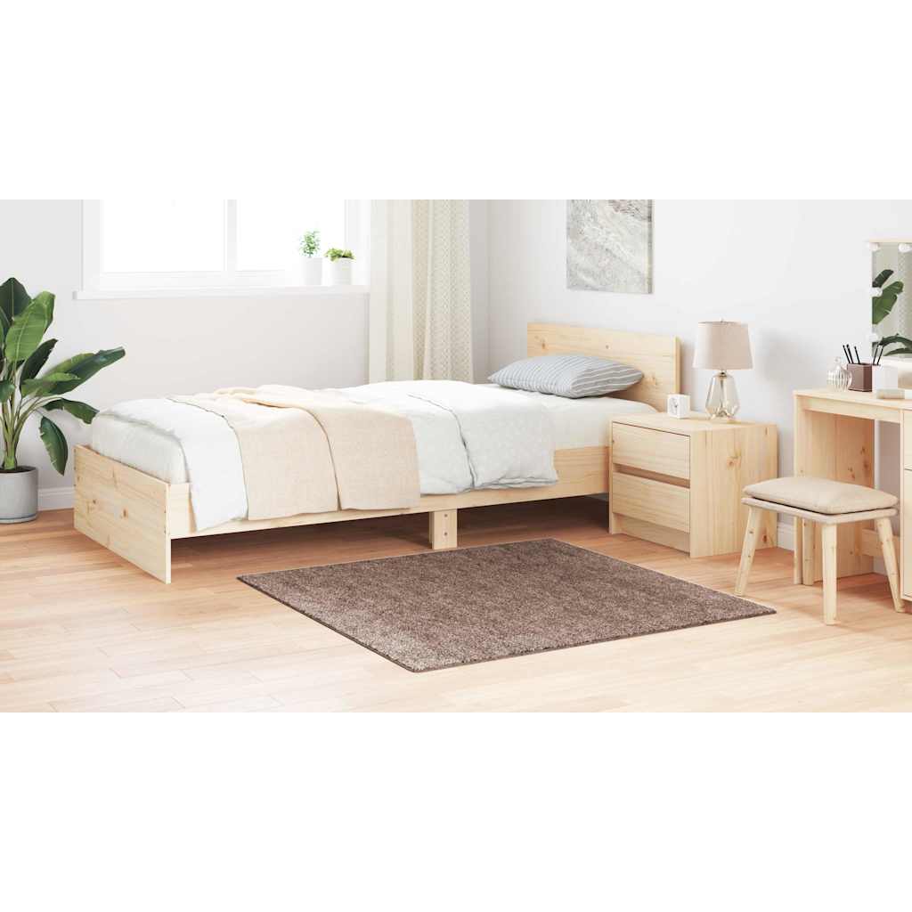 Anti-Rutsch Shaggy Teppich Braun 120 x 120 cm PP
