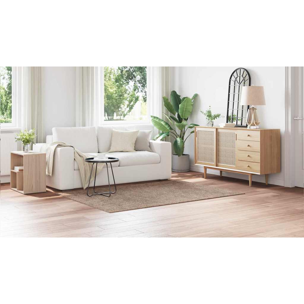 Anti-Rutsch Shaggy Teppich Braun 140 x 200 cm PP