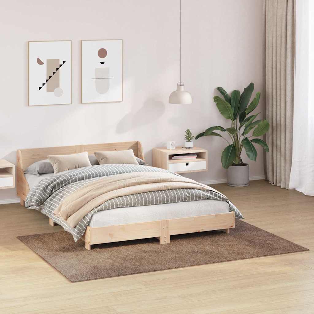 Anti-Rutsch Shaggy Teppich Braun 140 x 200 cm PP