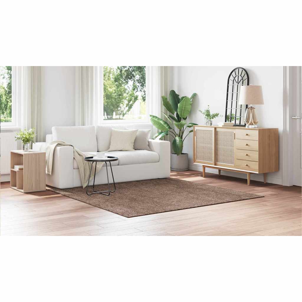 Anti-Rutsch Shaggy Teppich Braun 200 x 200 cm PP