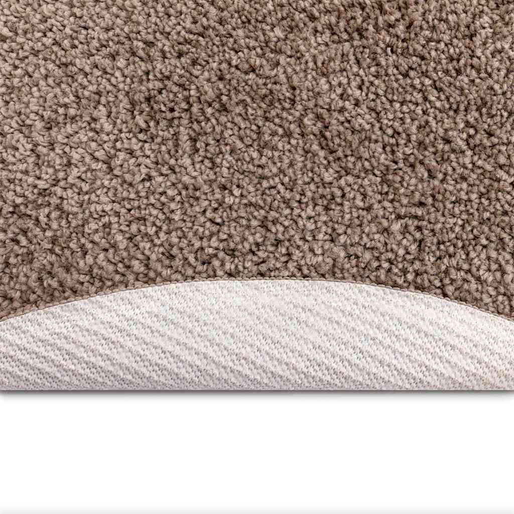 Anti-Rutsch Shaggy Teppich Braun 120 x 120 cm PP