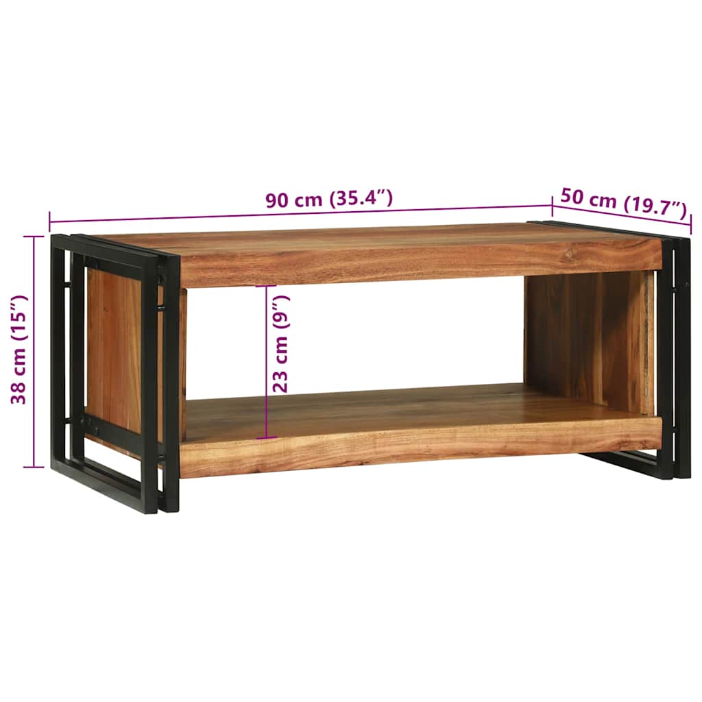 Couchtisch Braun 90 x 50 x 38 cm Massivholz Akazie