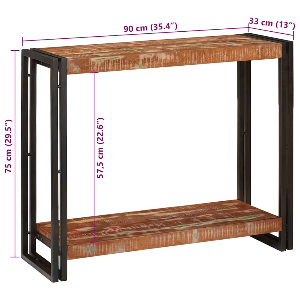 Konsolentisch 90 x 33 x 75 cm Massives upgecyceltes Holz