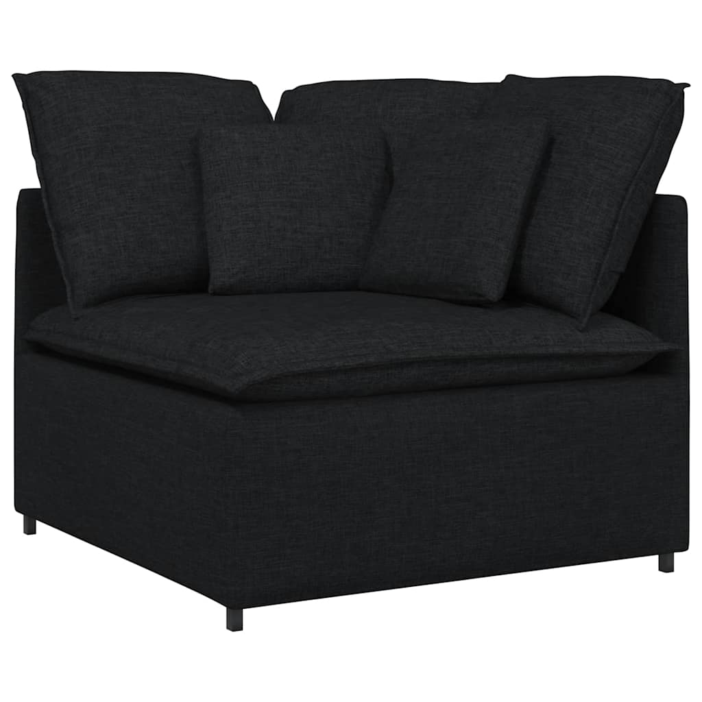 Canapé modulable avec coussins en tissu noir