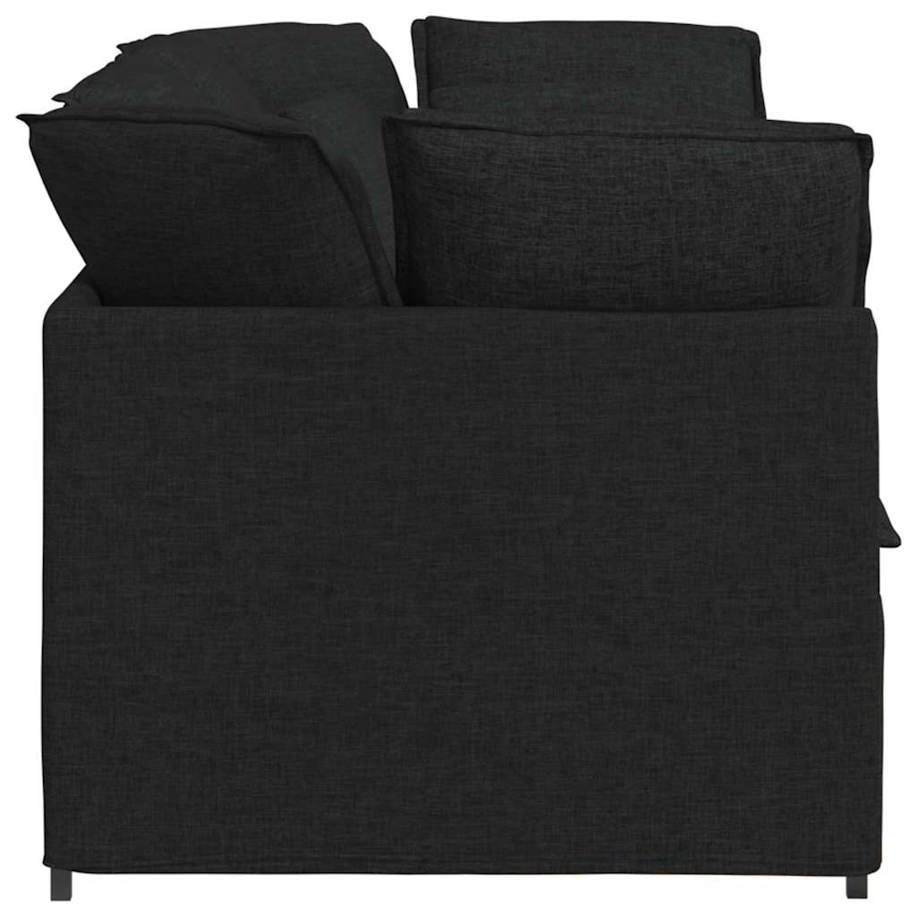Canapé modulable avec coussins en tissu noir