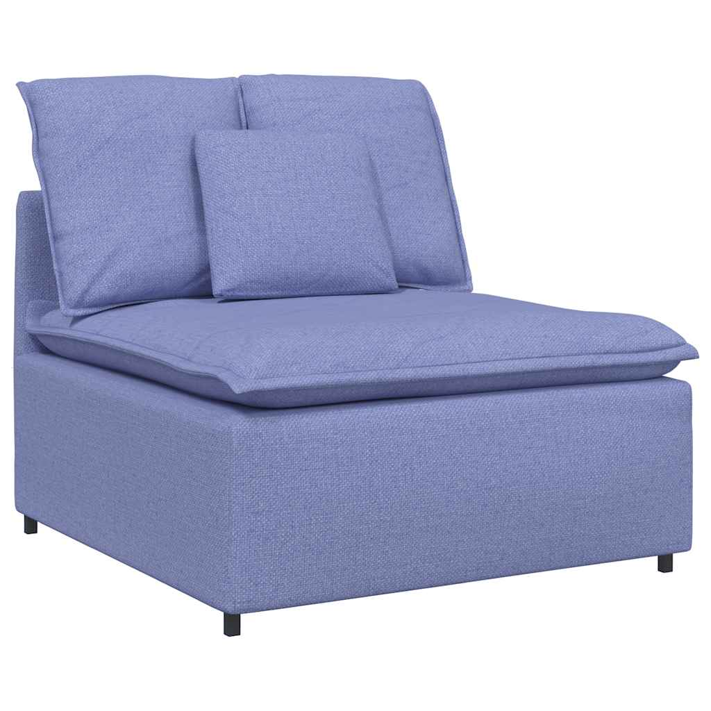 Canapé modulable avec coussins en tissu bleu denim