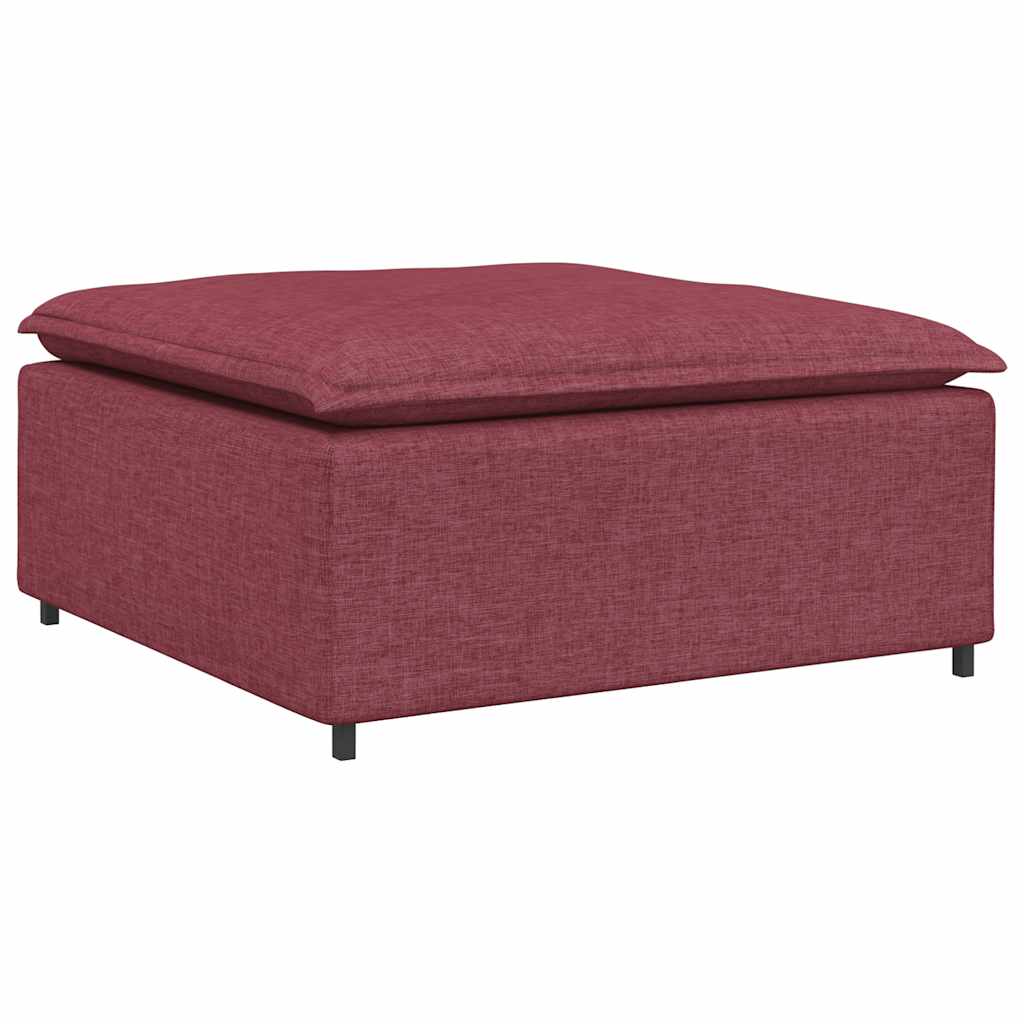 Canapé modulable avec coussin repose-pieds en tissu rouge vin